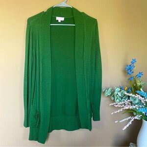 Pink Lily Solid Reputation Pocket Cardigan Olive Green Size Medium